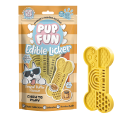 Ядлива подложка за облизване Pup Fun Edible Licker Peanut 3 х 135гр с фъстъчено масло, с възможност за замръзяване и приготвяне на сладолед